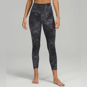 Lululemon Align High rise pant w/ pockets 25” dye pitch grey graphite size 6